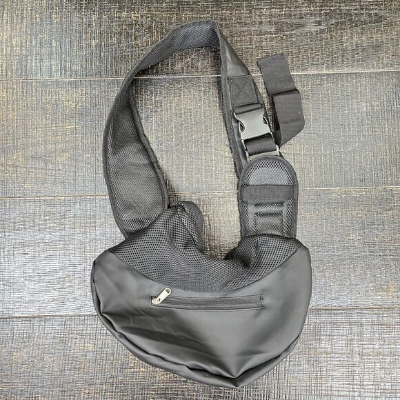 Yudodo Black Breathable Mesh Travel Safe Carrier Sling Bag Men's Size S - Picture 2 of 6